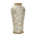 16" Tuscan Ceramic Floral Scroll Urn Vase by Nearly Natural