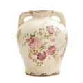 8" Tuscan Ceramic Floral Print Vase by Nearly Natural