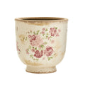 7.5" Tuscan Ceramic Floral Print Planter by Nearly Natural