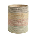 12" Handmade Natural Cotton Multicolored Woven Basket by Nearly Natural