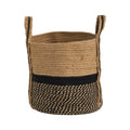 13" Handmade Natural Jute Basket with Handles by Nearly Natural