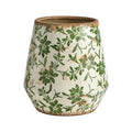 10" Tuscan Ceramic Green Scroll Planter by Nearly Natural