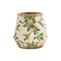 5.5" Tuscan Ceramic Green Scroll Planter by Nearly Natural