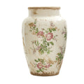 12.5" Tuscan Ceramic Floral Print Vase by Nearly Natural