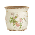 8" Tuscan Ceramic Floral Print Planter by Nearly Natural