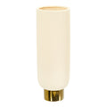12.75" Elegance Ceramic Cylinder Vase with Gold Accents by Nearly Natural