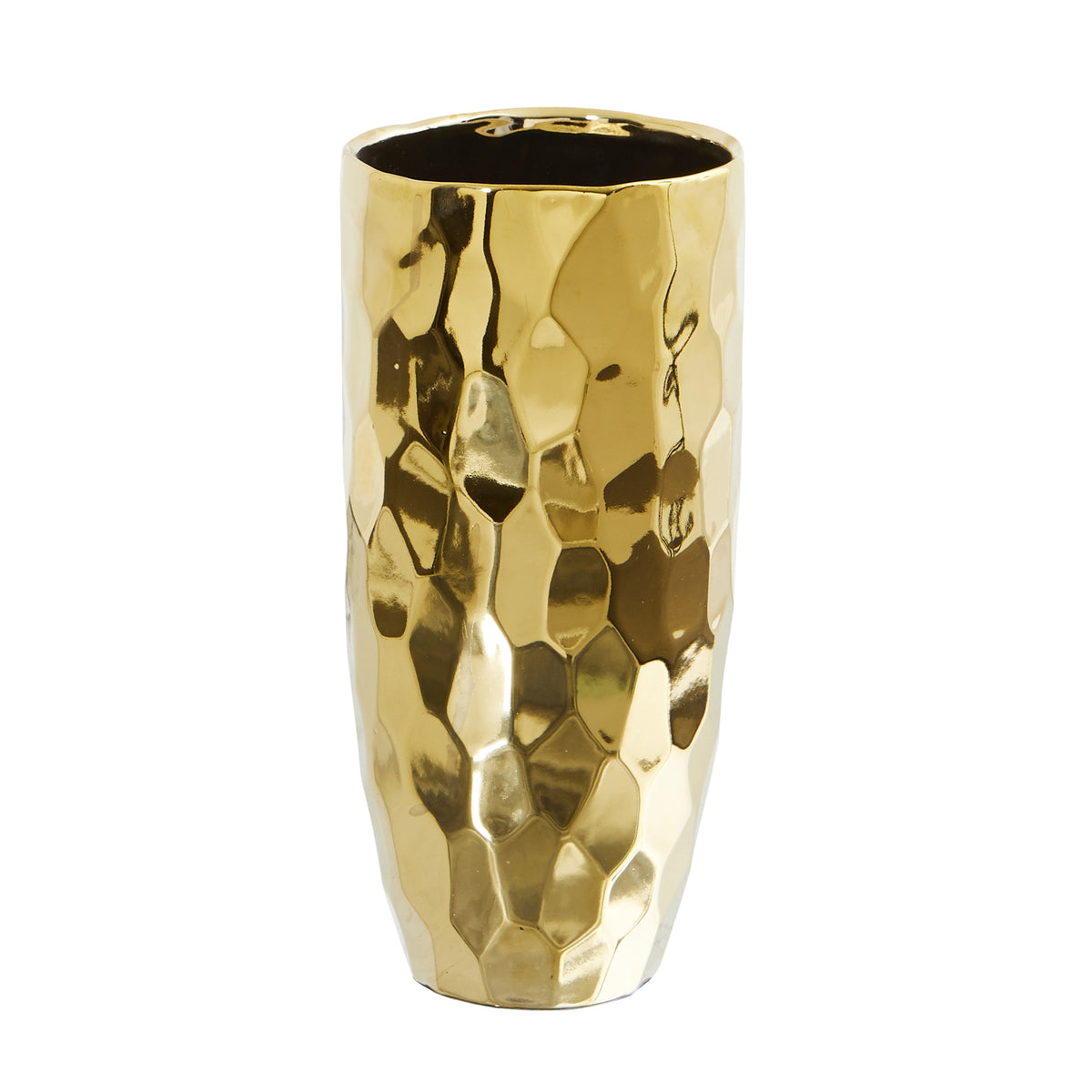 10" Designer Gold Cylinder Vase by Nearly Natural