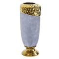 11.5" Regal Stone Vase with Gold Accents by Nearly Natural