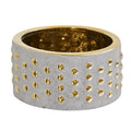 6.75" Regal Stone Hobnail Planter with Gold Accents by Nearly Natural