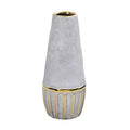 10" Regal Stone Decorative Vase with Gold Accents by Nearly Natural