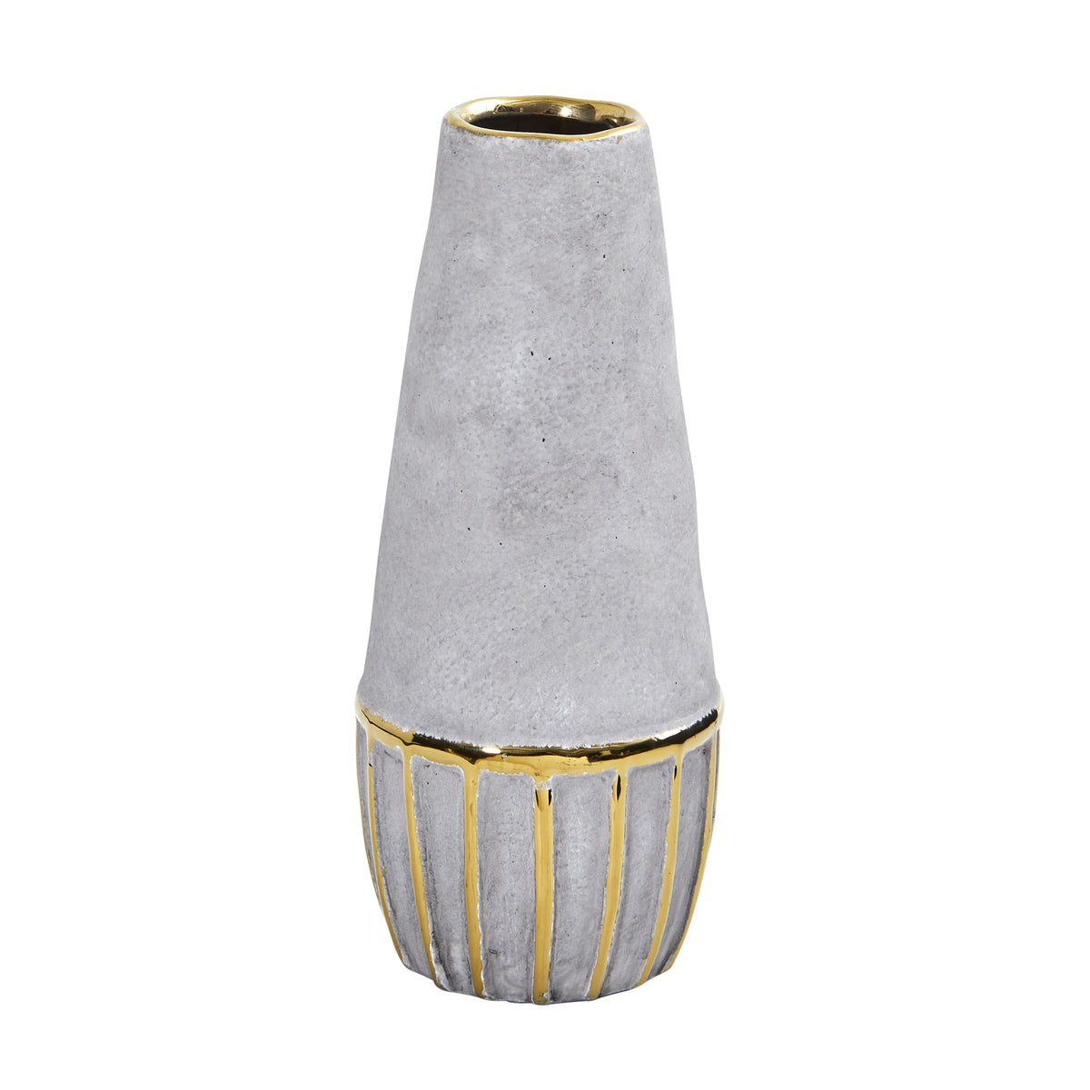 10" Regal Stone Decorative Vase with Gold Accents by Nearly Natural