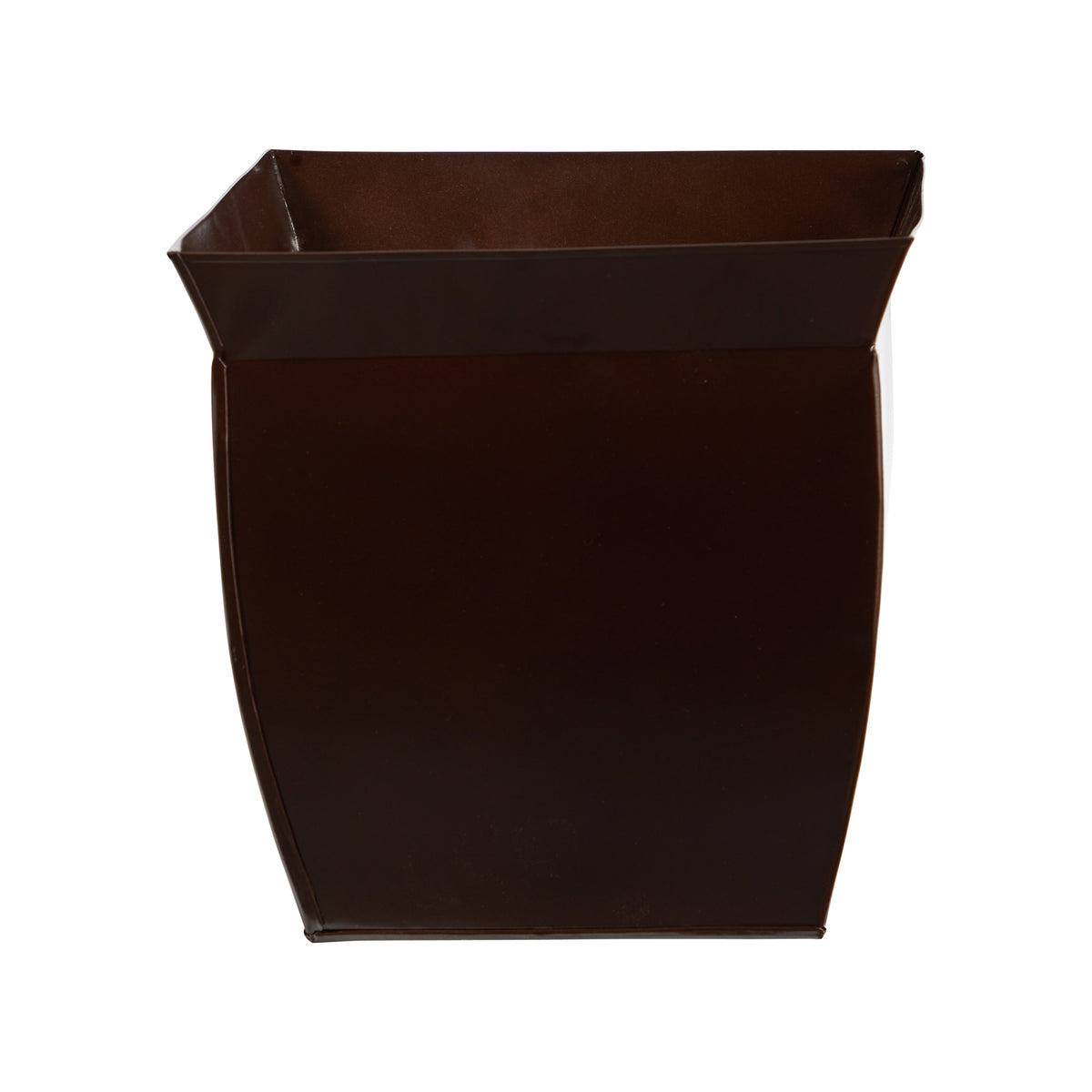 11.75" Fluted Metal Square Planter by Nearly Natural in Bronze