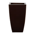 13" Tapered Square Metal Planter by Nearly Natural in Bronze