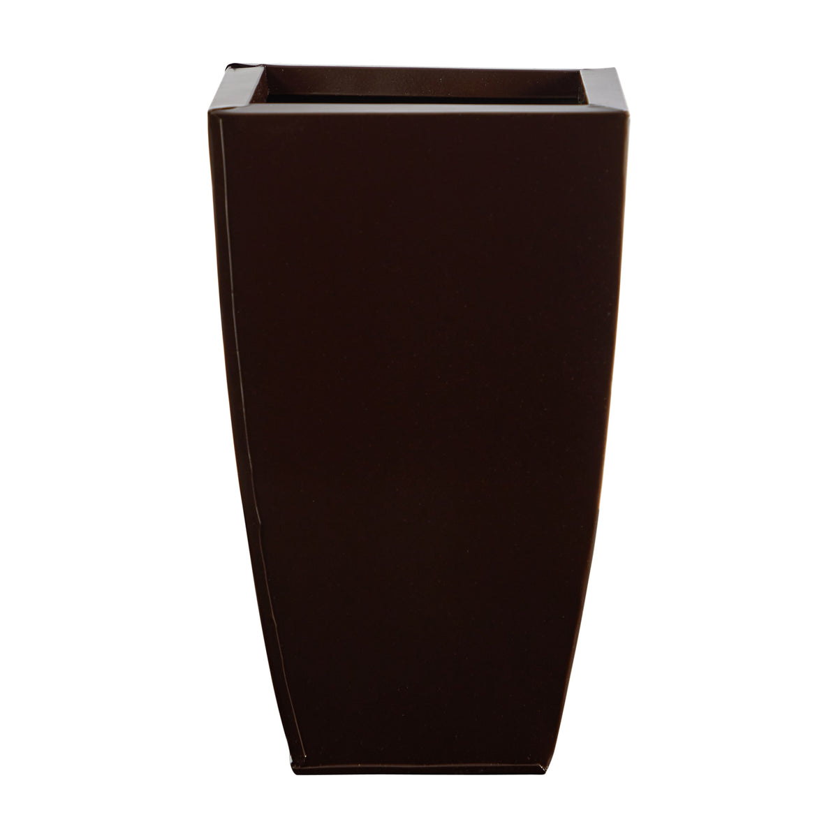 13" Tapered Square Metal Planter by Nearly Natural in Bronze