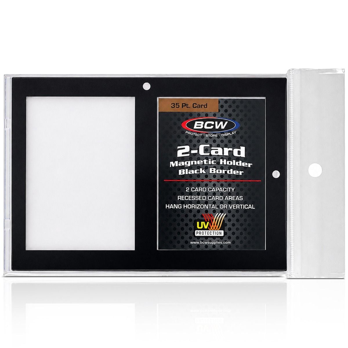 Magnetic 2-Card Holder - 35 PT. Black Border