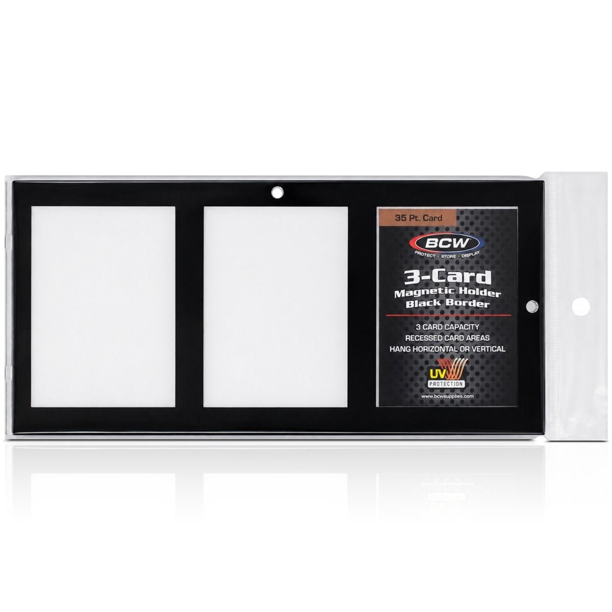 Magnetic 3-Card Holder - 35 PT. Black Border