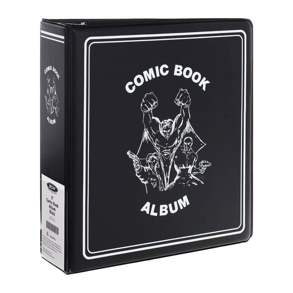 BCW black 3-inch comic book album, front and spine