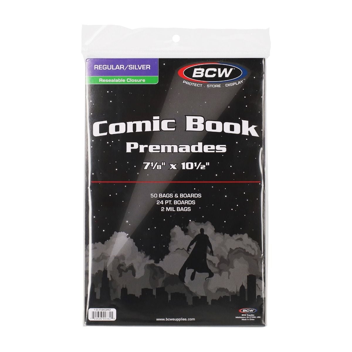 Premade Resealable Silver Comic Bag and Board