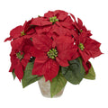 Poinsettia w/Ceramic Vase Silk Arrangement by Nearly Natural in Red