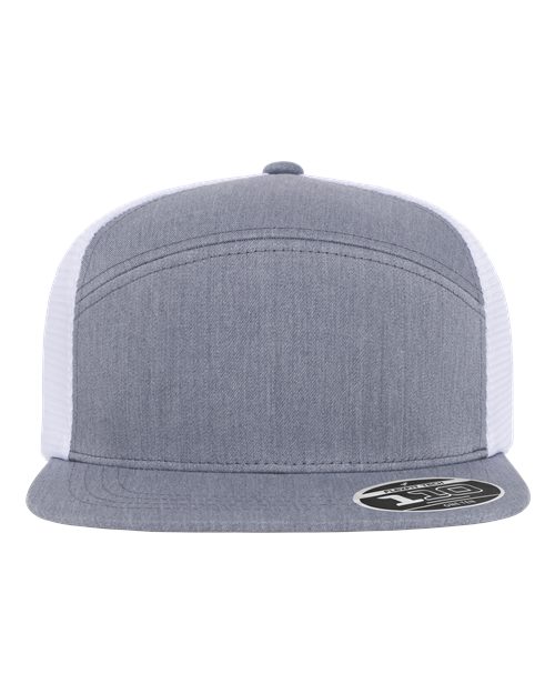 Flexfit 46695 en gris jaspeado/Blanco (Heather Grey/ White)