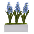 14" Hyacinth Artificial Arrangement in White Vase by Nearly Natural