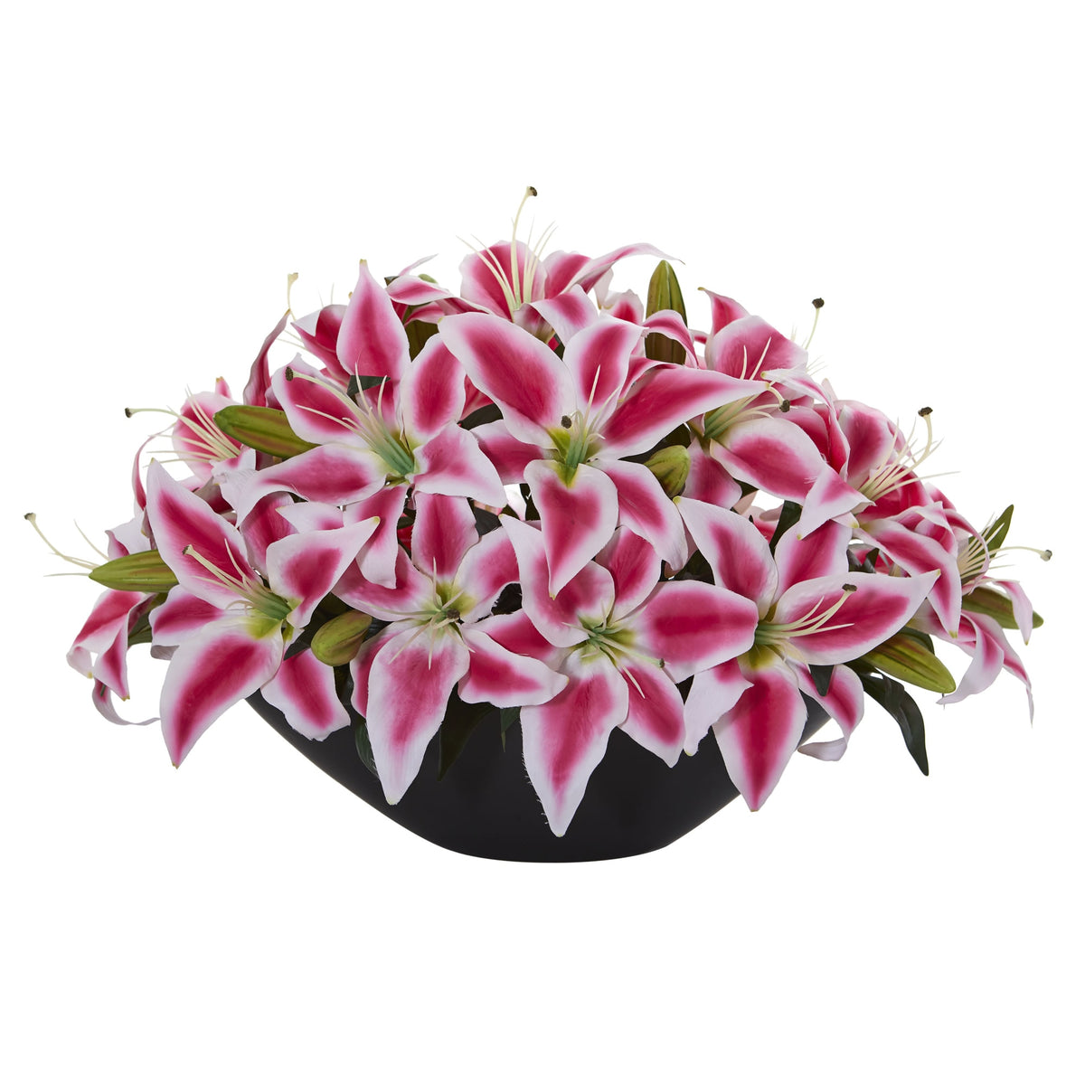 15'' Lily Centerpiece Artificial Floral Arrangement by Nearly Natural in Beauty