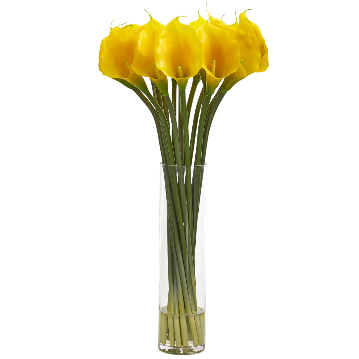 28" Calla Lilly Artificial Arrangement by Nearly Natural in Yellow