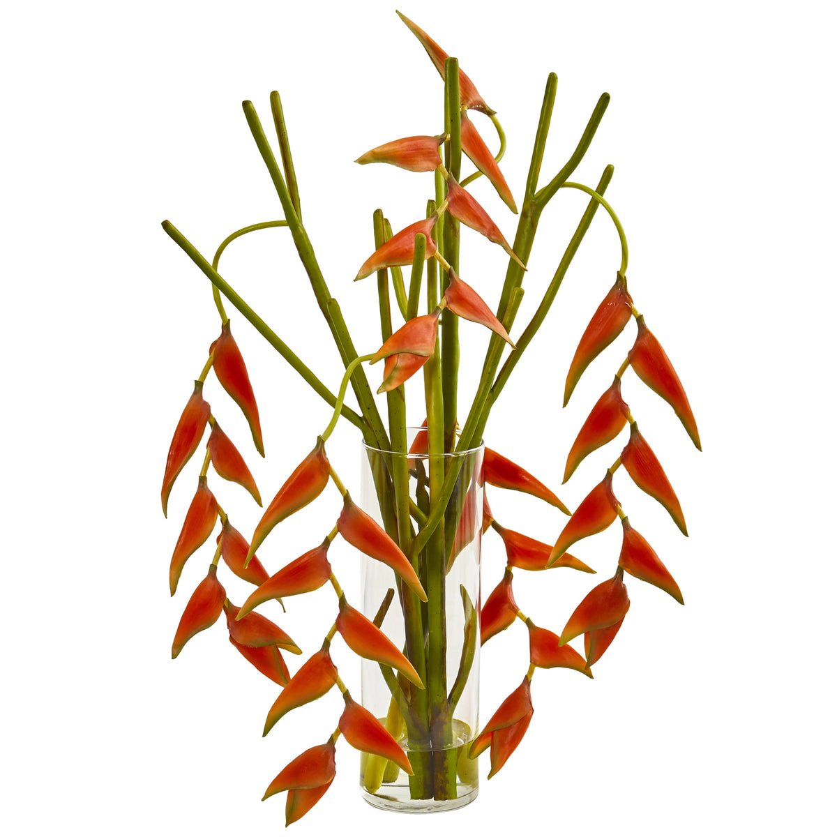21" Hanging Heliconia Artificial Arrangement in Vase by Nearly Natural