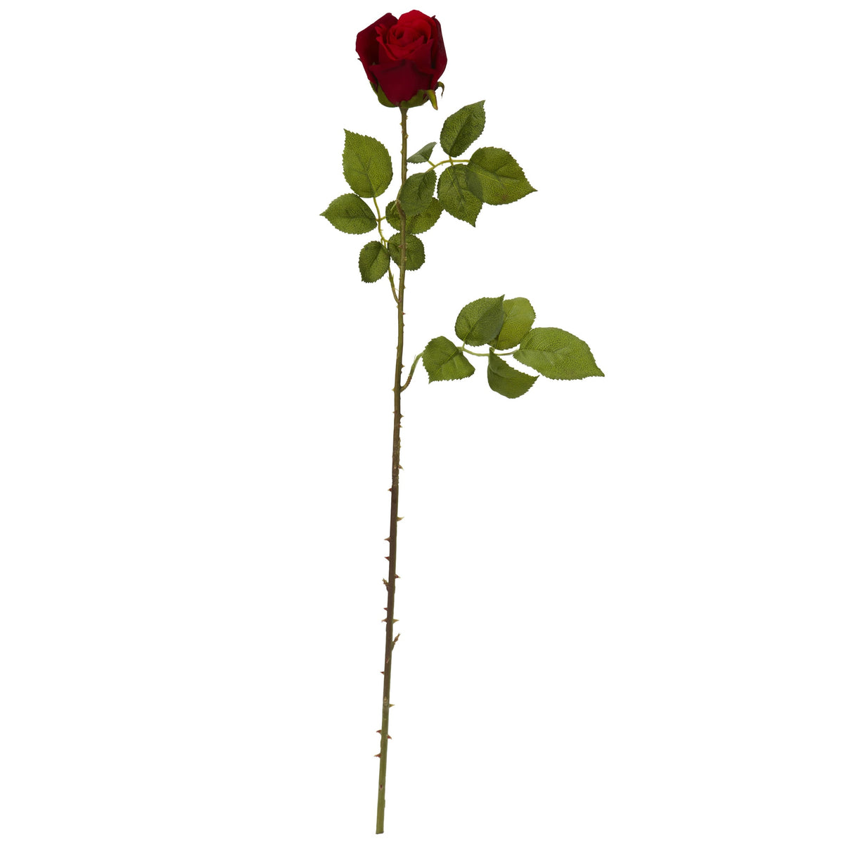 33" Elegant Red Rose Bud Artificial Flower(Set of 6) by Nearly Natural