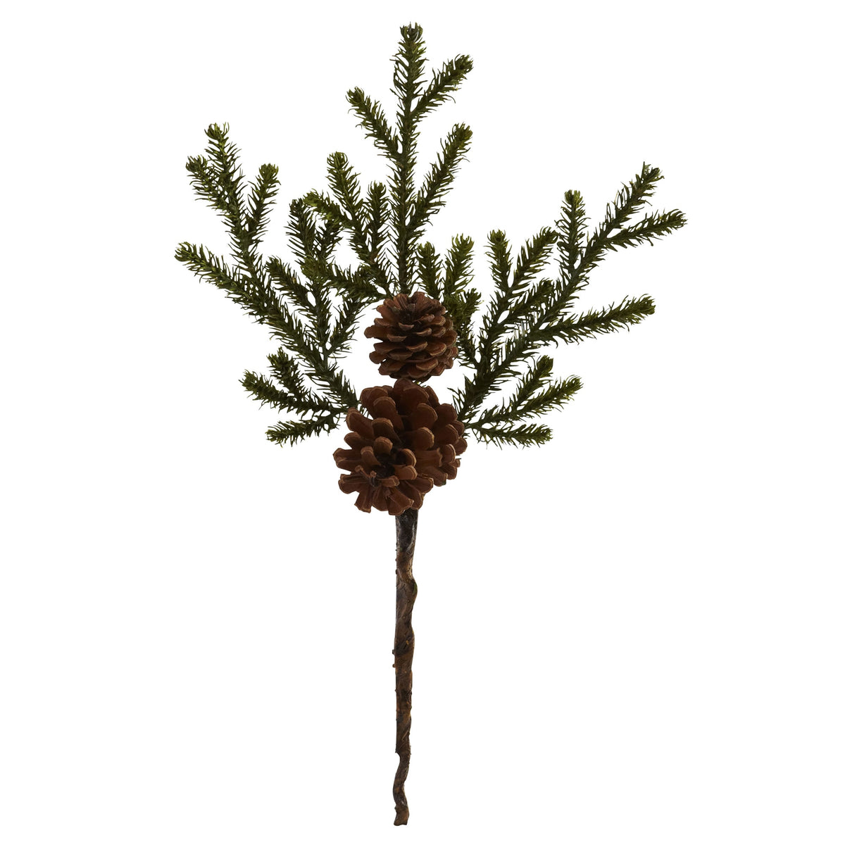 19" Pine & Pinecone Artificial Flower (Set of 12) by Nearly Natural