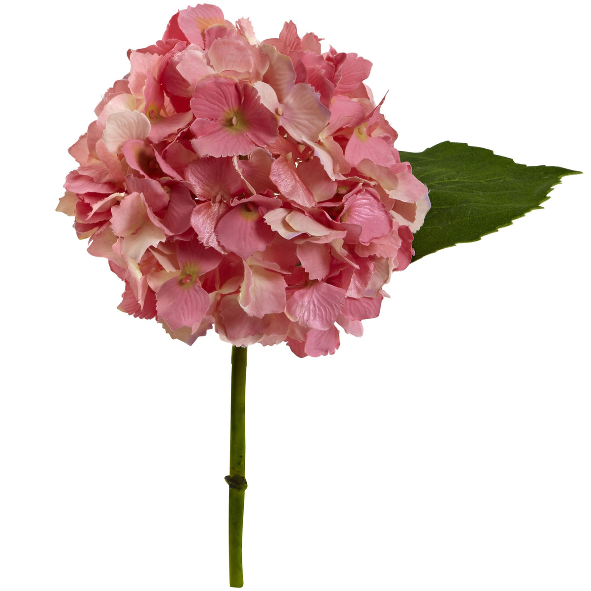 12" Hydrangea Artificial Flower (Set of 12) by Nearly Natural in Pink