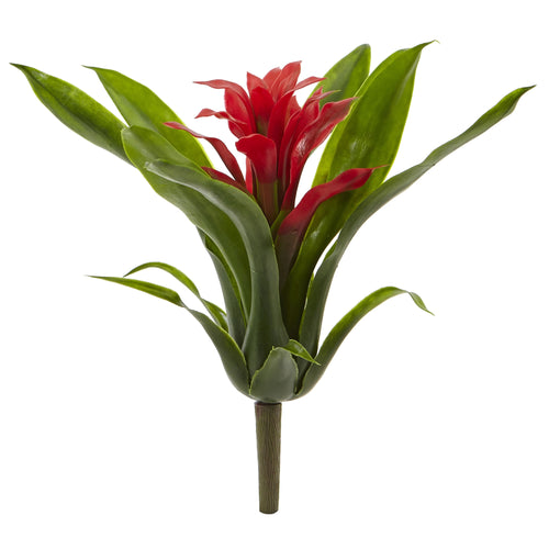 10" Bromeliad Bush (Set of 6) by Nearly Natural in Red