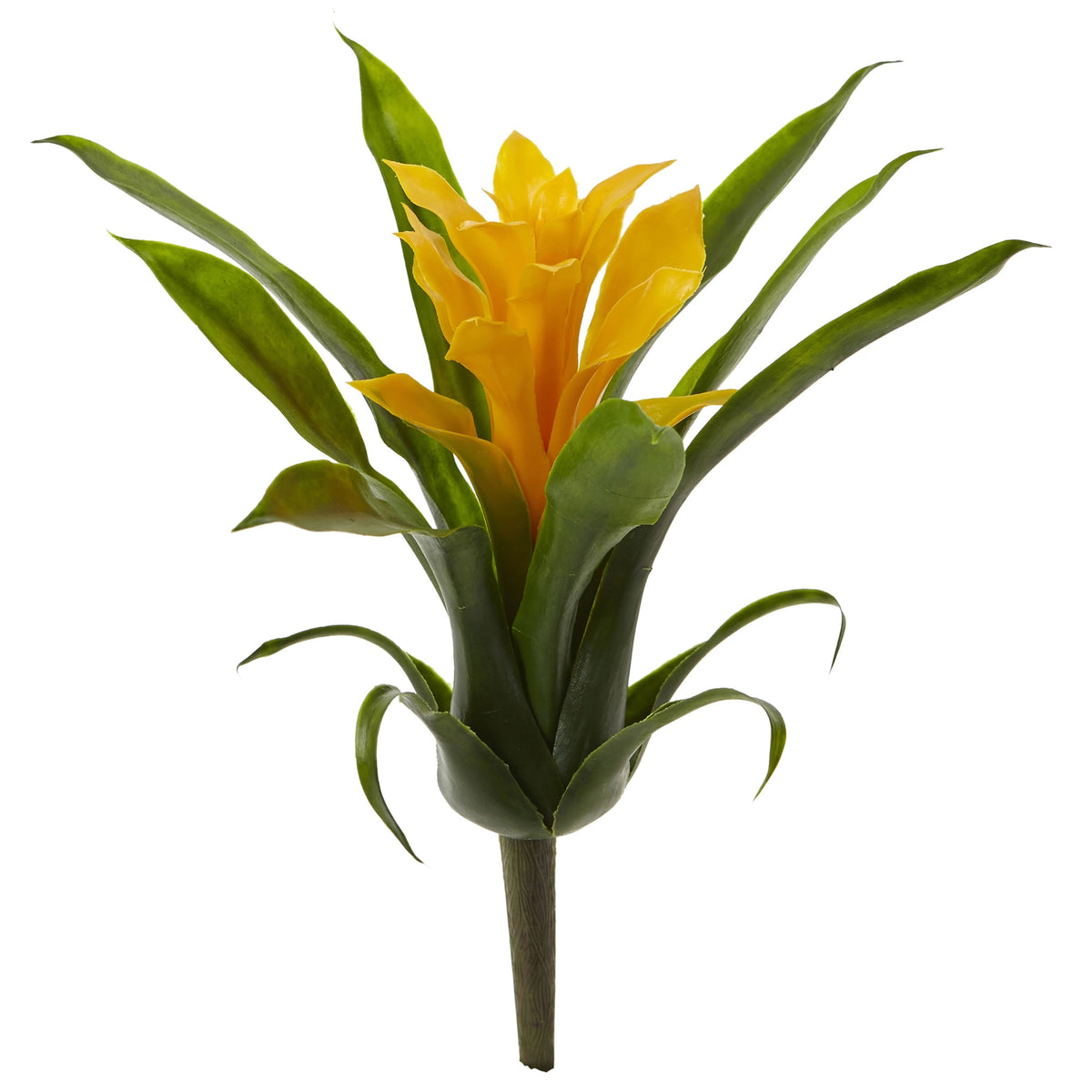 10" Bromeliad Bush (Set of 6) by Nearly Natural in Yellow