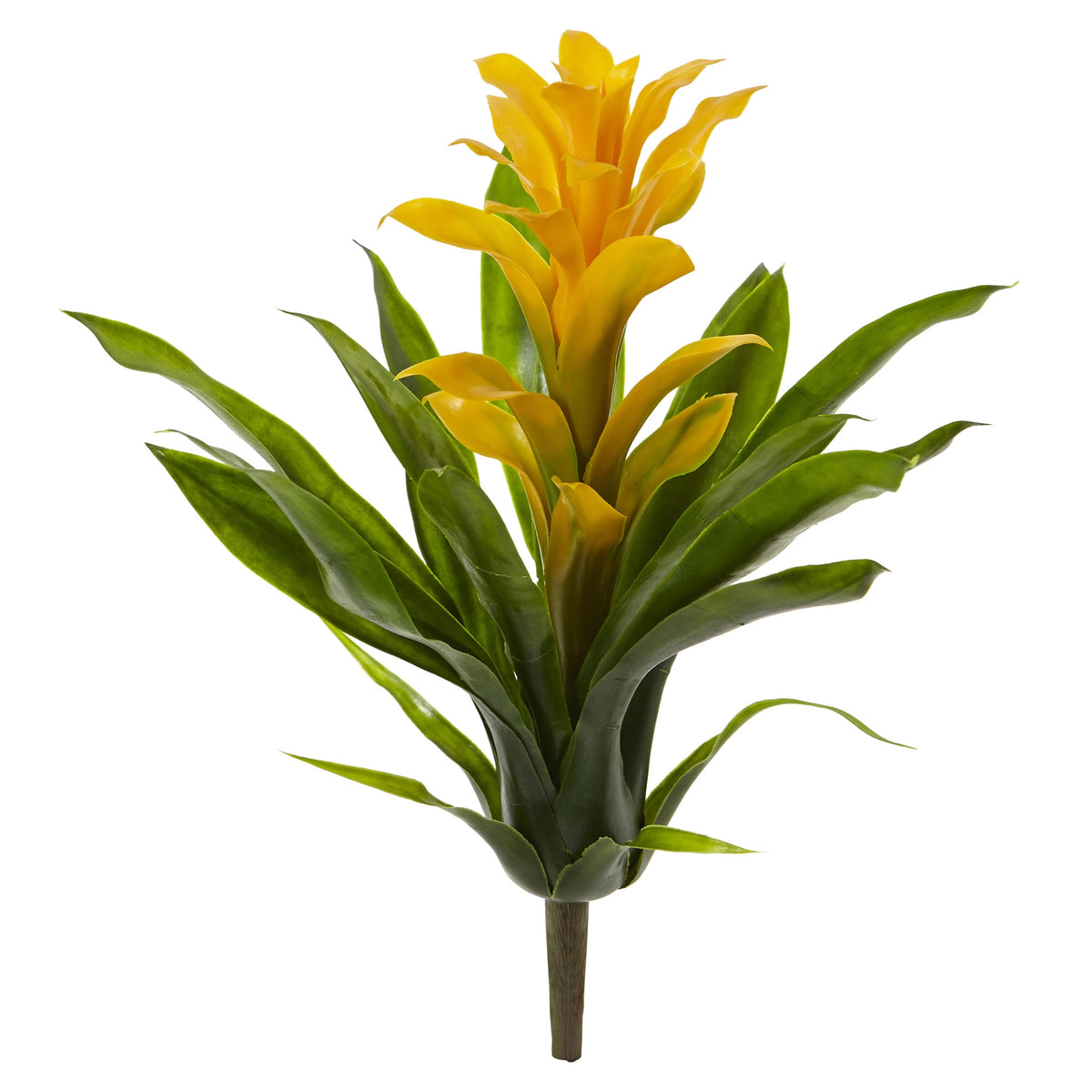 15" Bromeliad Artificial Flower (Set of 4) by Nearly Natural in Yellow