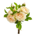 11" Camellia Artificial Flower Bouquet (Set of 4) by Nearly Natural in Peach