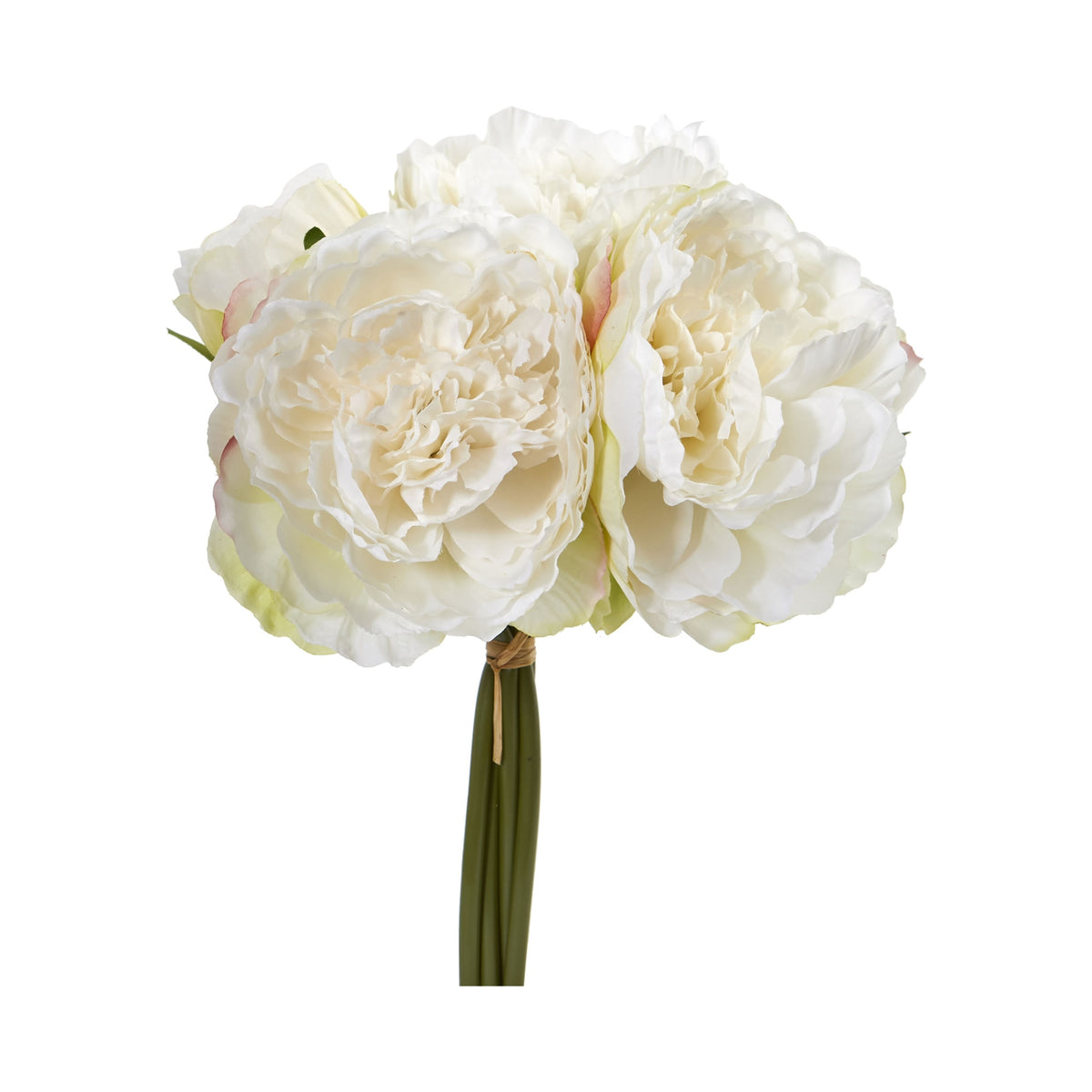 11" Peony Bouquet Artificial Flower (Set of 6) by Nearly Natural in White