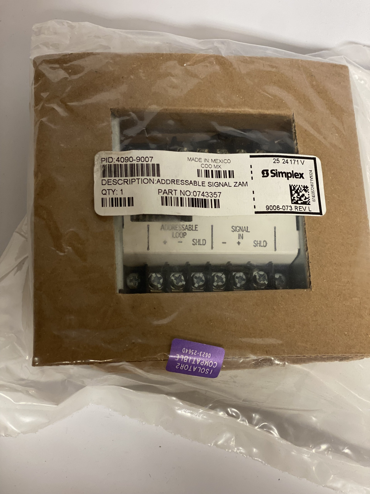 SIMPLEX 4008 Addressable Signal Zam 4090-9007