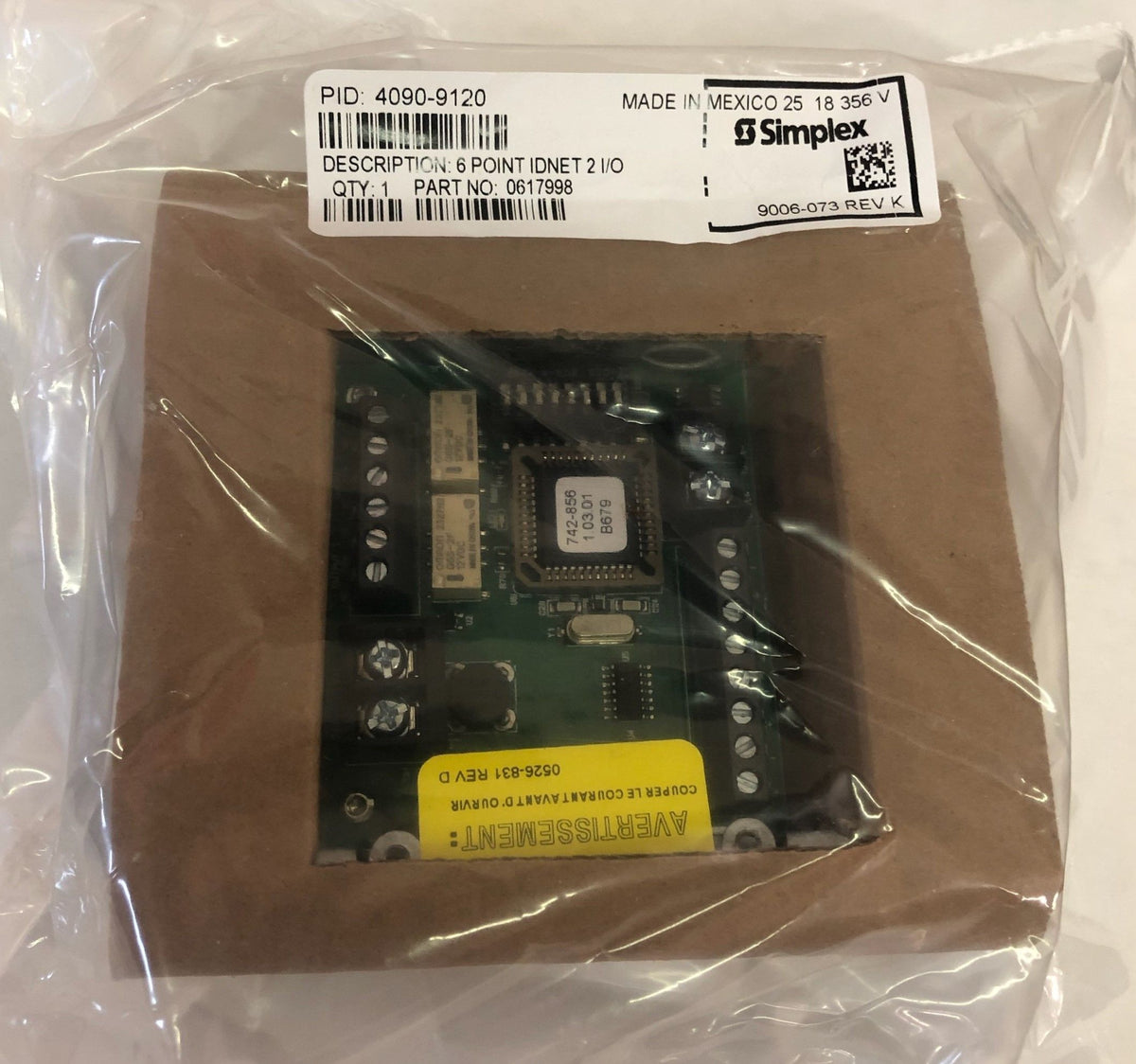 SIMPLEX 6 Point Idnet 2 I/O 4090-9120