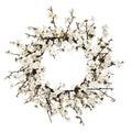 24" Plum Blossom Wreath by Nearly Natural