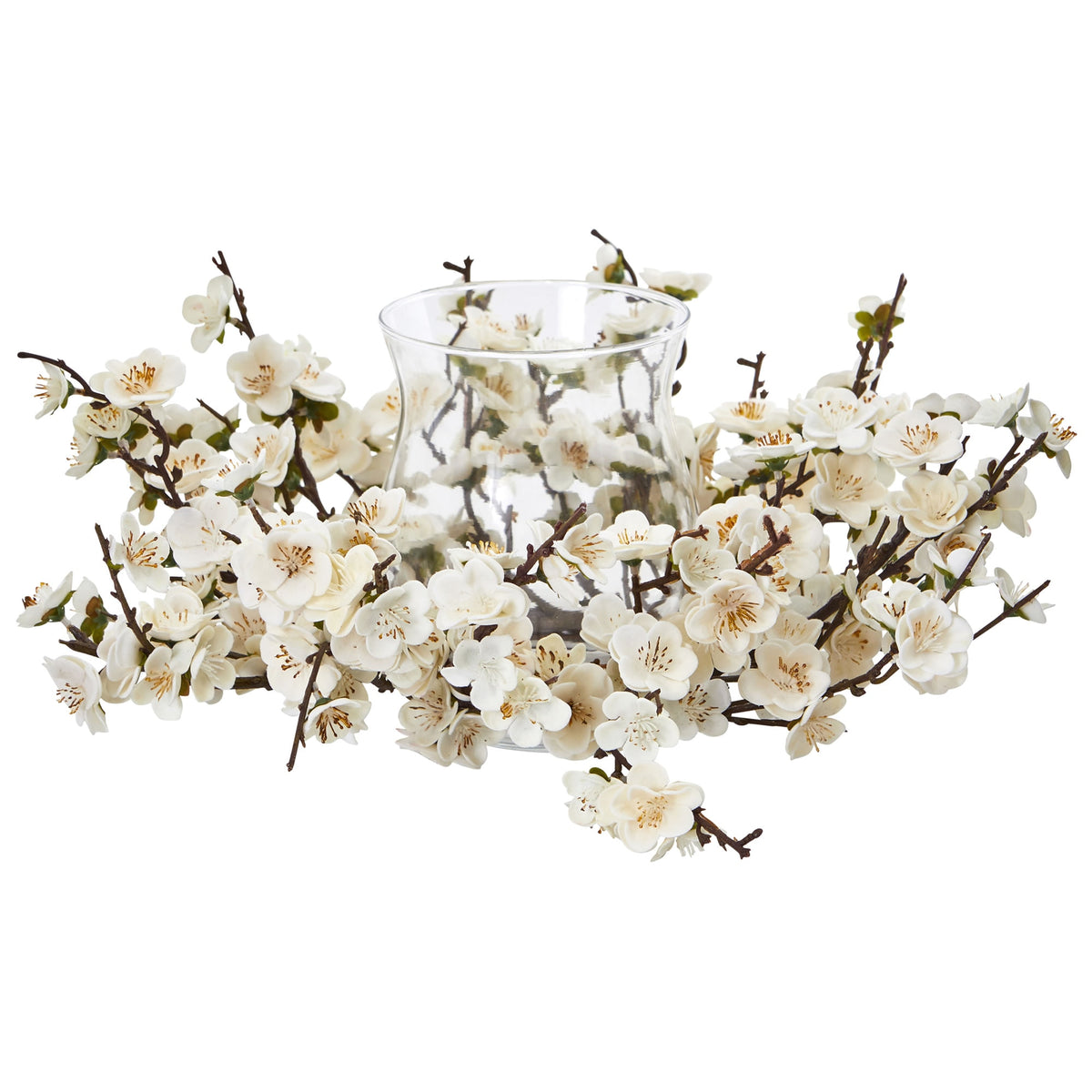 16" Plum Blossom Candle holder by Nearly Natural