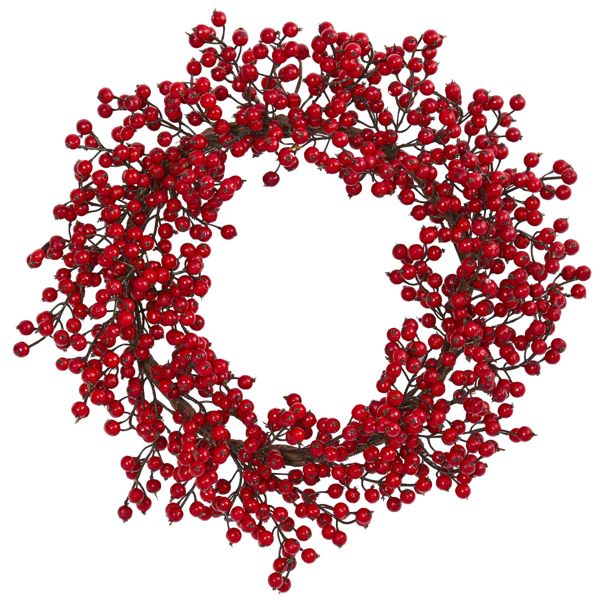 22" Berry Wreath by Nearly Natural