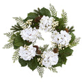 24" Gold Trimmed Hydrangea and Berry Wreath by Nearly Natural