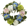 24" Hydrangea Wreath by Nearly Natural