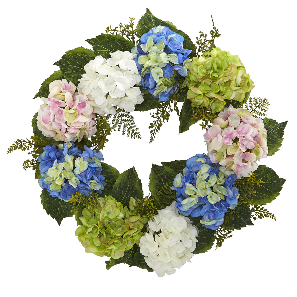 24" Hydrangea Wreath by Nearly Natural