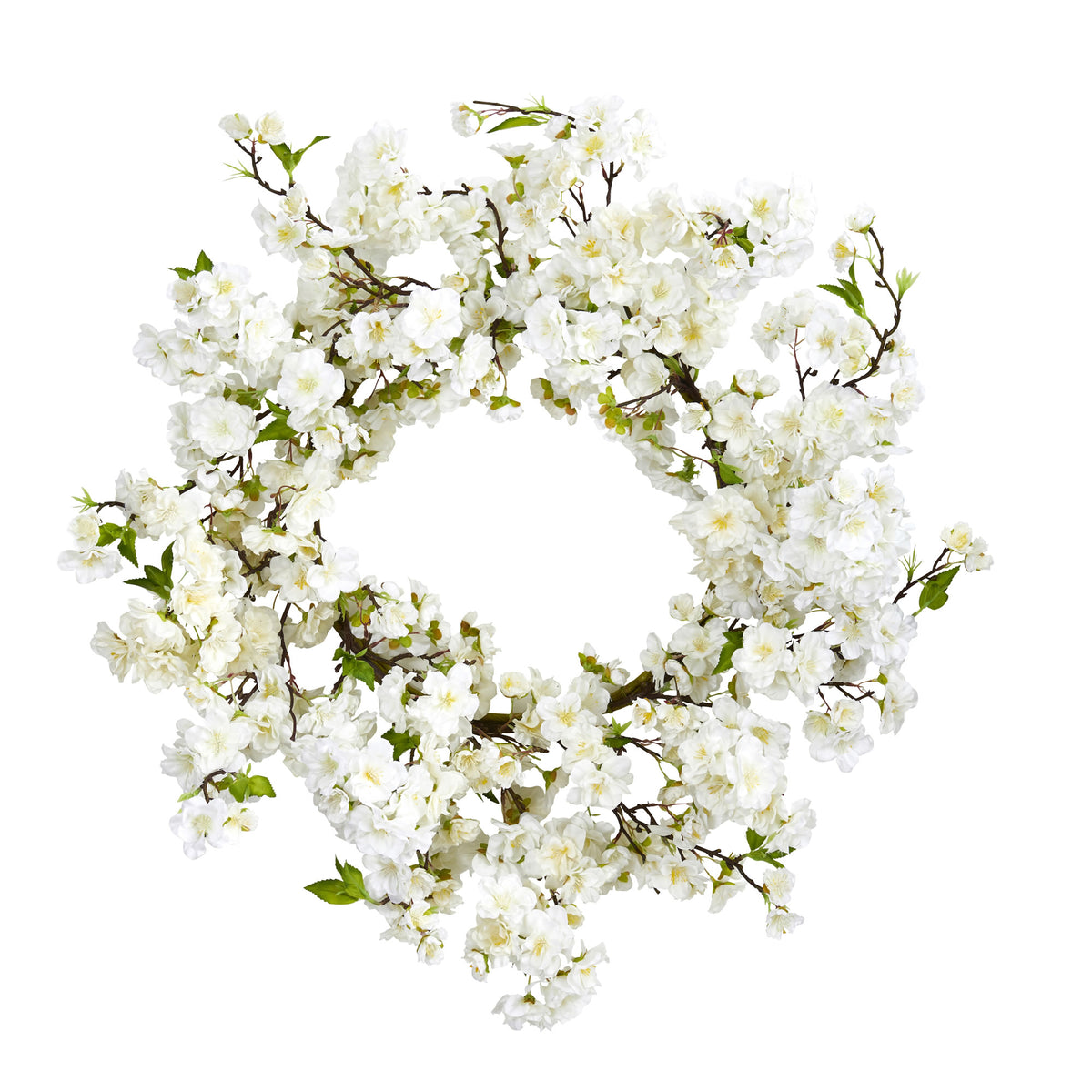 24" Cherry Blossom Wreath by Nearly Natural