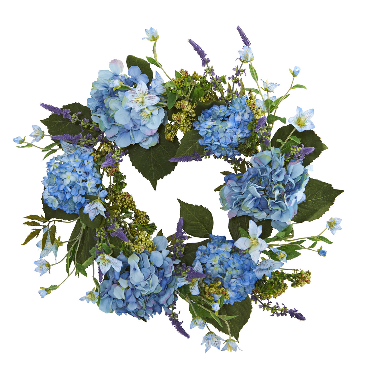 24" Hydrangea Wreath by Nearly Natural