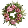 24" Hydrangea Berry Wreath by Nearly Natural