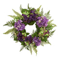 24" Hydrangea Berry Wreath by Nearly Natural