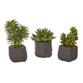 Mixed Succulent Trio Artificial Plant (Set of 3) by Nearly Natural