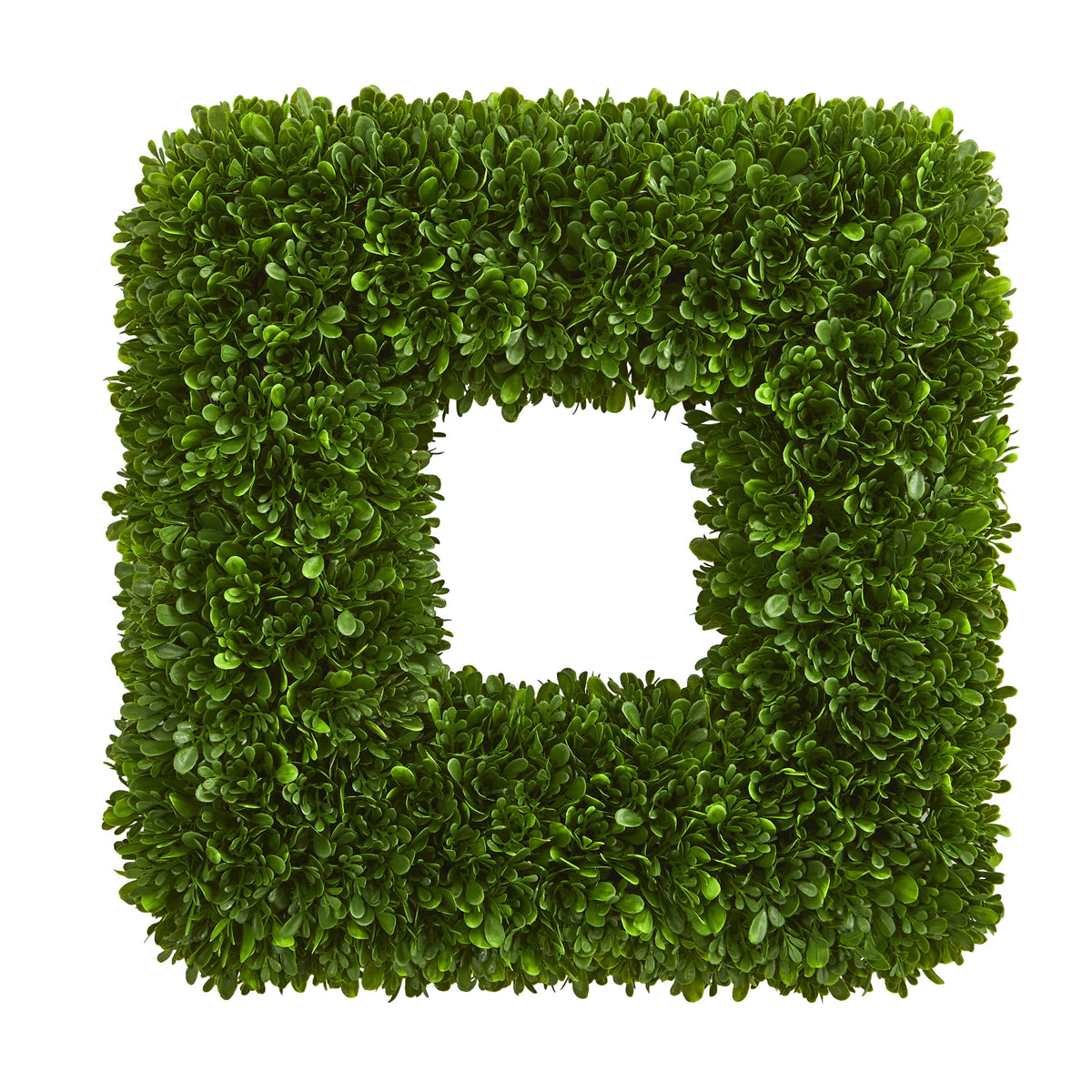 17" Tea Leaf Square Wreath UV Resistant (Indoor/Outdoor) by Nearly Natural